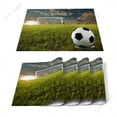 thumbnail image 1 of 4/6 Pcs Placemat Soccer Balls Football Field Printed Table Mat For Tables Heat-insulation Cotton Linen Kitchen Dining Pads, 1 of 7