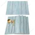 thumbnail image 1 of 4/6 Pcs Placemat Table Mat Turquoise Wooden Board Printed For Tables Heat-insulation Linen Cotton Kitchen Dining Pads Set, 1 of 7