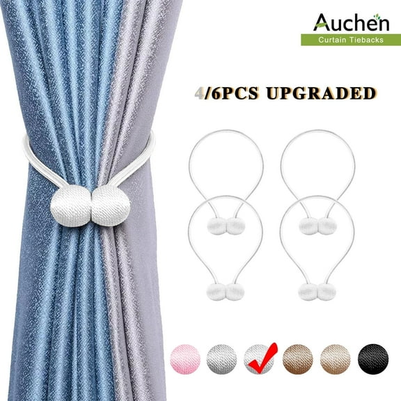 4/6 Pcs Strong Magnetic Curtain Tiebacks Decorative Rope Holdback, Modern Style Decorative Window Curtain Tiebacks Clips for Drapes - Best for Your Home Decor