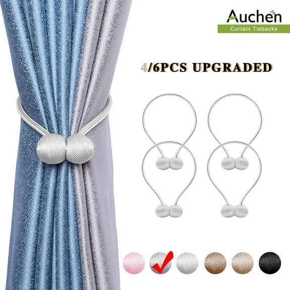 4/6 Pcs Strong Magnetic Curtain Tiebacks Decorative Rope Holdback, Modern Style Decorative Window Curtain Tiebacks Clips for Drapes - Best for Your Home Decor