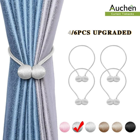 4/6 Pcs Strong Magnetic Curtain Tiebacks Decorative Rope Holdback, Modern Style Decorative Window Curtain Tiebacks Clips for Drapes - Best for Your Home Decor