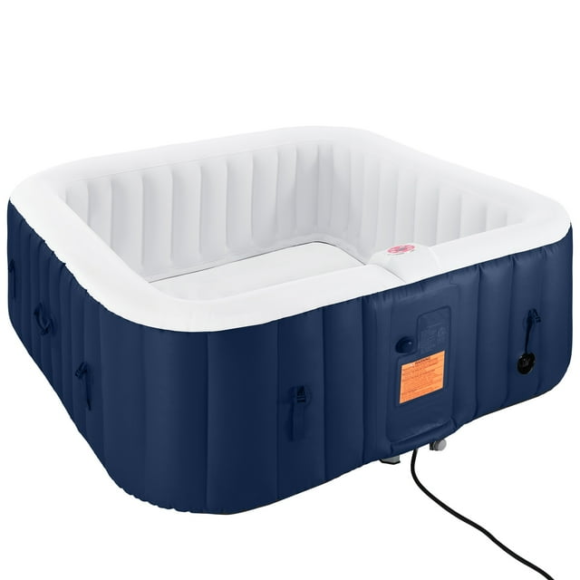 Blow Up Hot Tub Black Friday 4-6 Person Inflatable Hot Tub, 73" Square Portable Outdoor Spa Hot Tub