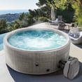 thumbnail image 1 of SESSLIFE 3-5 Person Inflatable Hot Tub, 65" Dia Round Portable Outdoor Spa Hot Tub with Cover, Control Panel, Heater Pump, 100 Jets and Filter, Max 104℉, 211 gal Blow up Hottub, 1 of 9