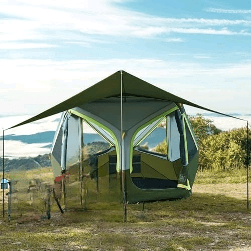 4/6 Person Instant Pop Up Hub Tent, Easy 60 Second Setup, Weather Resistant Portable Camping Family Cabin Tent with Rain Fly and Carry Bag for Camping Hiking Outdoor Travel