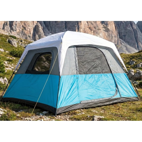 4-6 Person Large Camping Tent – 120"x108"x79" Easy Setup Waterproof Family Tent with Rain Cover for Outdoor Hiking