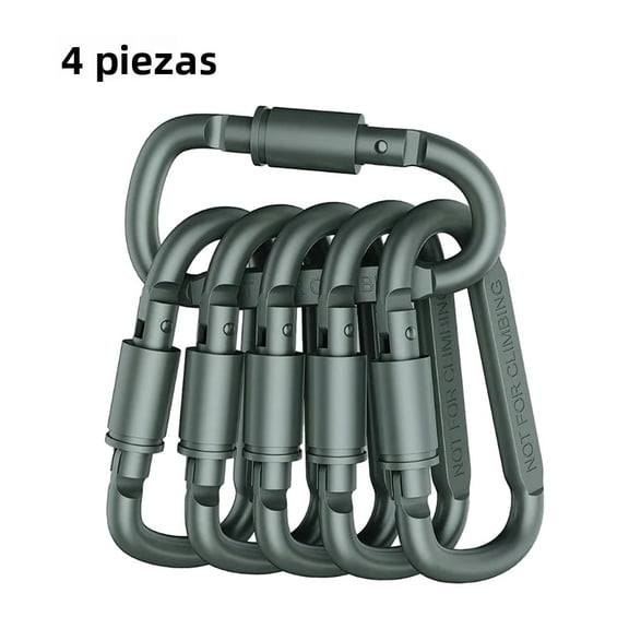 4/6 Piece Set of Metal Key Buckles for Camping Survival EDC Aluminum Clip Tactical Tool Carabiner with Hook