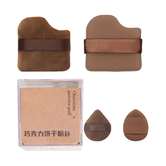 4/6 Pieces Small Thumb Cosmetic Puff Chocolate Biscuit Powder Puff Wet Dry Finger Powder Puff Makeup Tool