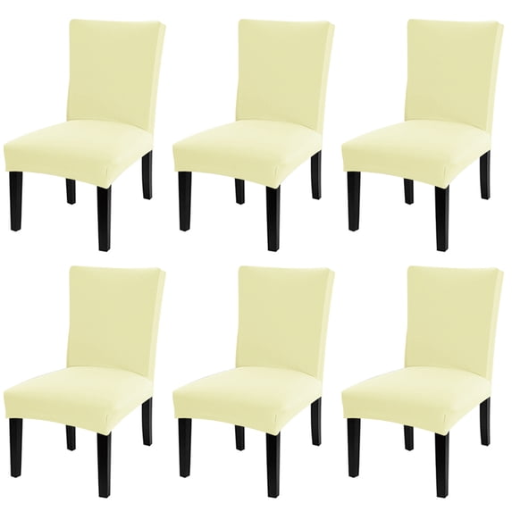 4/6 Pieces Spandex Stretch Chair Cover Banquet Party Decor Dining Room Seat Covers,Ivory