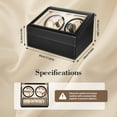 thumbnail image 1 of 4+6 Slots Leather Watch Winder Storage Display Case Automatic Rotation Watch Box, 1 of 22