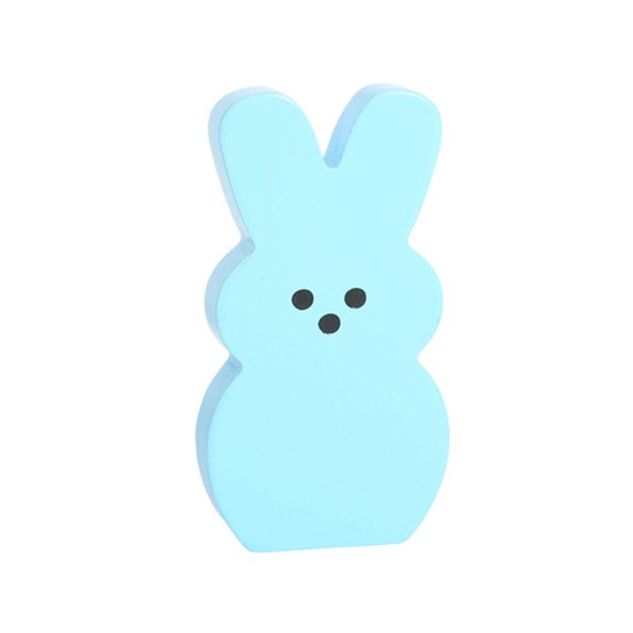 4.6" Wooden Easter Bunny Desktop Ornament - Handcrafted Artistic Table Sculpture - Rustic Spring Home Decor - Office Shelf Display - Vintage Holiday Party Centerpiece Seasonal Gift for Family