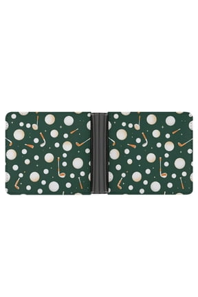 4.6 X 3.7in Leather Wallet Compact Size Easy To Carry, Easy To Open And Close Durable For Daily Use During Work And Travel Smoothly Seamless Golf Pattern