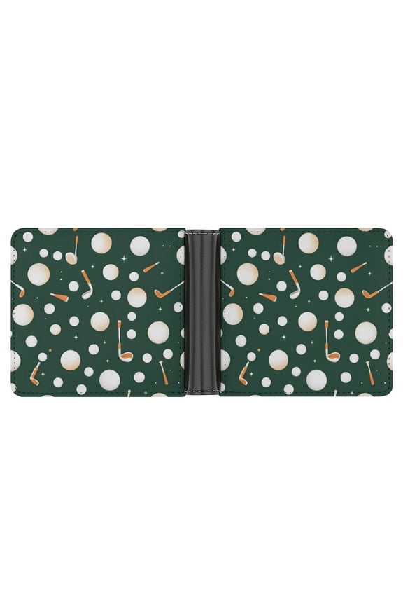 4.6 X 3.7in Leather Wallet Compact Size Easy To Carry, Easy To Open And Close Durable For Daily Use During Work And Travel Smoothly Seamless Golf Pattern