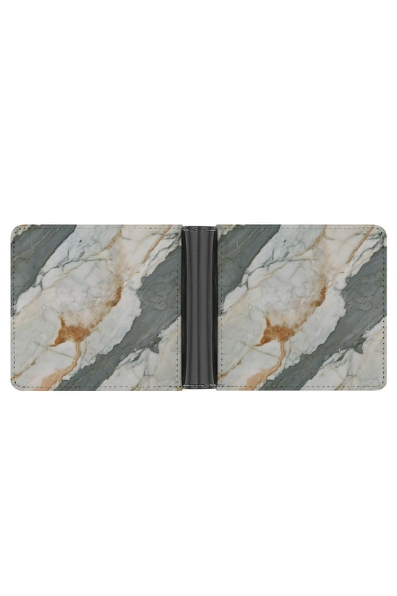 4.6 X 3.7in Leather Wallet Compact Size Easy To Carry, Easy To Open And Close Durable For Daily Use During Work And Travel Gainsboro Marble_4
