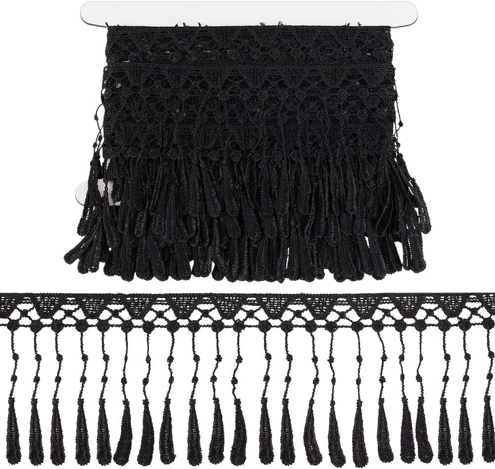 4.6 Yards Tassel Fringe Ribbon 4 Inch Wide Fringe Trim Lace Boho Tassel ...