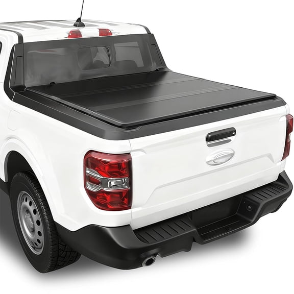 4.6 ft (54.4") Fiberglass Hard Folding Truck Bed Tonneau Cover fits 2022 2023 2024 2025 2026 Ford Maverick 4.5 Foot Bed | Easy to Install | Waterproof and Theftproof | High End Tonneau Cover