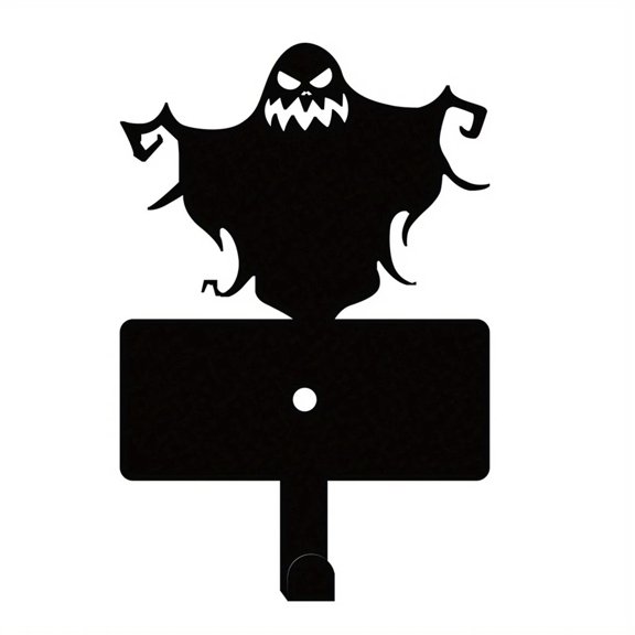 4.633.14 Inches Halloween Wall Decor Hooks, Metal Key Holder Ghost Metal Wall Hanger Organizer Coat Rack Mounted for Pet Leash Jewelry Keys