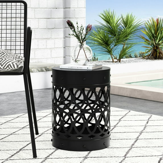 4.63lb Outdoor Metal Table - Minimalistic Look - Poolside Area - Long-Lasting