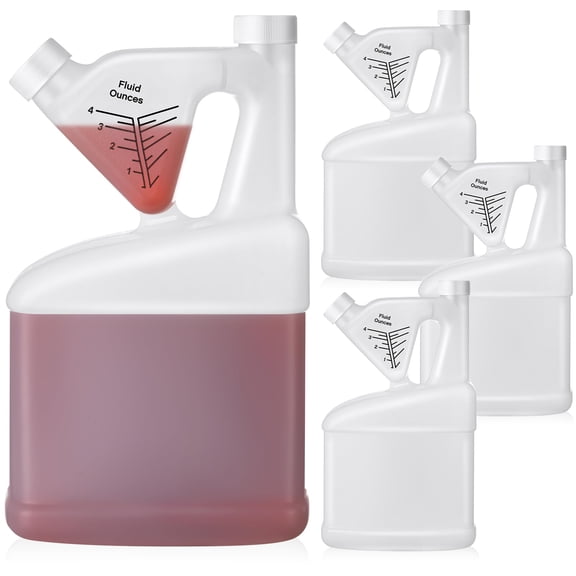 4 64 Oz Measure Container Tip And Pour Measuring Containers Hdpe Plastic Bottle Up To 4oz Capacity