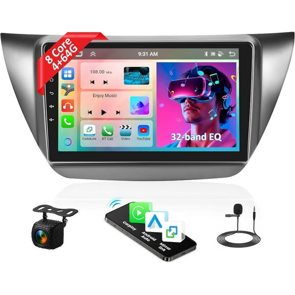 [4+64G] 8-Core Android 13 Car Stereo for Mitsubishi Lancer 9 IX 2000-2010 with Wireless Carplay&Android Auto,9 Inch Car Radio with Mirror Link Bluetooth FM/RDS WiFi GPS SWC Dual USB+Backup Camera