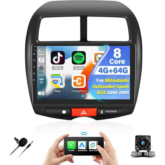 [4+64G] 8-Core Android Car Stereo for Mitsubishi Outlander Sport 2011-2017/Mitsubishi ASX 2013-2015/RVR 2011-2017 with Wireless Carplay,10.1" Car Radio with Mirror Link BT FM/RDS WiFi GPS SWC