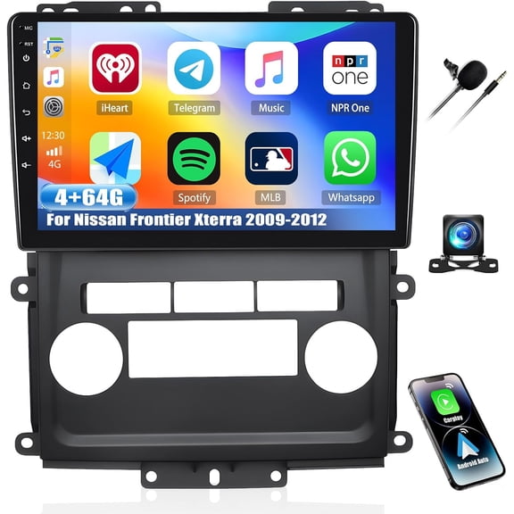 [4+64G] Android 13 Car Stereo for Nissan Frontier Xterra 2009-2012 with Wireless Carplay&Android Auto,9 Inch Car Radio with Mirror Link Bluetooth FM/RDS WiFi GPS EQ DSP SWC Dual USB+AHD Backup Camera