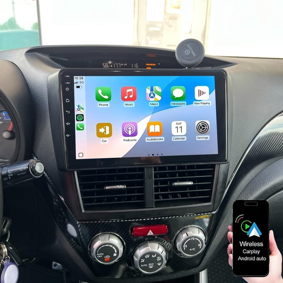 4+64G Android 13 Car Stereo for Subaru Forester 2008-2012, 9" Touchscreen Car Radio with Wireless CarPlay Android Auto Bluetooth GPS Navigation WiFi DSP FM RDS SWC Mirror Link Backup Camera
