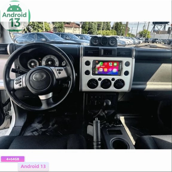 4+64G Android 13 Car Stereo for Toyota FJ Cruis 2007-2014 Fit for Carplay Android Auto 7in Car Radio with GPS WiFi Bluetooth FM/RDS SWC Split Screen + AHD Backup Camera