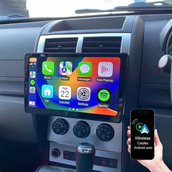 4+64G Android 15 Car Radio for Dodge Nitro 2007-2012, 10 inches Touch Screen Stereo, Carplay/Android Auto/GPS Navigation/Bluetooth/SWC+ AHD Backup Camera
