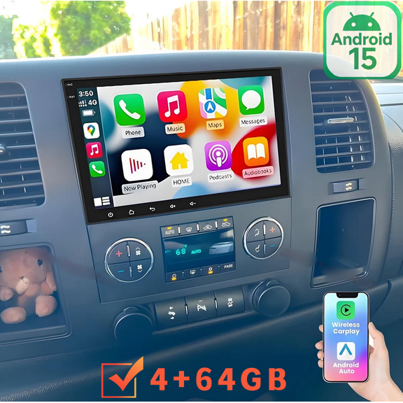 4+64G Android 15 Car Stereo For Buick Lucerne 2006 2007 2008 2009-2011, 8" IPS Touch with Wireless CarPlay Android Auto, DAB+ Radio, DVR, DSP, SWC, Mirror Link /AHD Camera