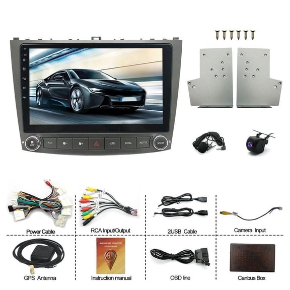 Geabo 4+64G Car Stereo for Lexus IS250/IS300/IS200/IS220/IS350 2005-2012 with Carplay Android Auto 10in Touchscreen Android 15 Car Radio Player with Bluetooth Wifi GPS Navi SWC Mirror Link FM
