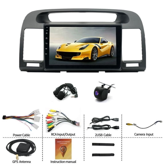4+64G Car Stereo for Toyota Camry 2000-2006 with Wireless CarPlay Android Auto 9inch Touch Screen Support Bluetooth FM GPS WiFi Quad Core SWC Mirror Link