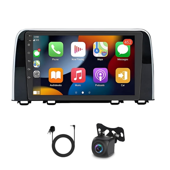 Geabo 4+64G Car Stereo for Honda CRV 2017-2021 and More Models with Wireless CarPlay Android Auto 9inch Touch Screen Support Bluetooth FM GPS WiFi