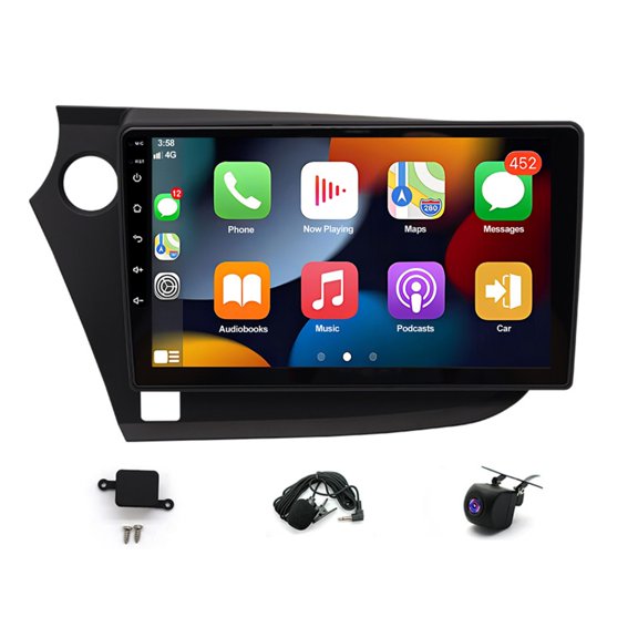 4+64G Car Stereo for Honda Insight 2009-2014 with Wireless CarPlay Android Auto 9inch Touch Screen Support Bluetooth FM GPS WiFi