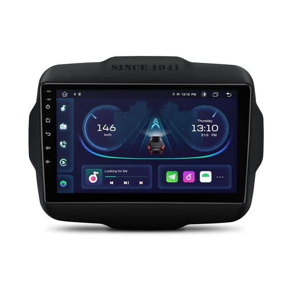 4+64G Car Stereo for Jeep Renegade 2015-2020 with Wireless CarPlay Android Auto 9inch Touch Screen Support Bluetooth FM GPS WiFi SWC DSP