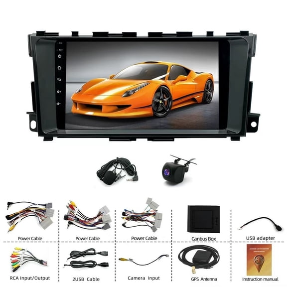 4+64G Car Stereo for Nissan Altima 2013-2018 with Wireless CarPlay Android Auto 9inch Touch Screen Support Bluetooth FM/RDS GPS WiFi SWC