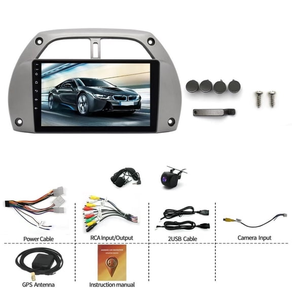 4+64G Car Stereo for Toyota RAV4 2001-2006 with Wireless CarPlay Android Auto 9inch Touch Screen Support Bluetooth FM GPS WiFi