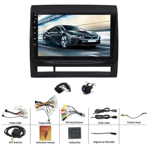 4+64G Car Stereo for Toyota Tacoma 2005-2015 with Wireless CarPlay Android Auto 9inch Touch Screen Support Bluetooth FM GPS WiFi Quad Core SWC