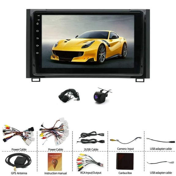 4+64G Car Stereo for Toyota Tundra 2014-2021 with Wireless CarPlay Android Auto 9inch Touch Screen Support Bluetooth FM GPS WiFi SWC