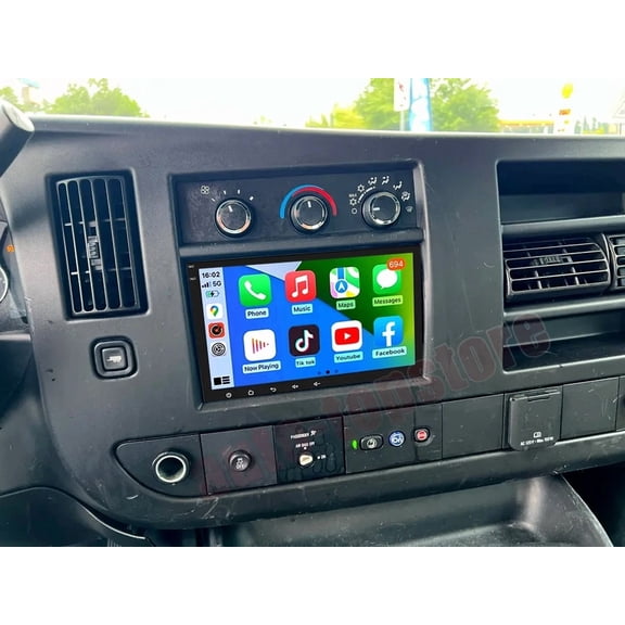 4+64GB 8in Android Car Stereo For Chevrolet Express 2008-2024 Radio Stereo - Built-in CarPlay & Android Auto with Backup Camera, GPS Navigation & Steering Wheel Control