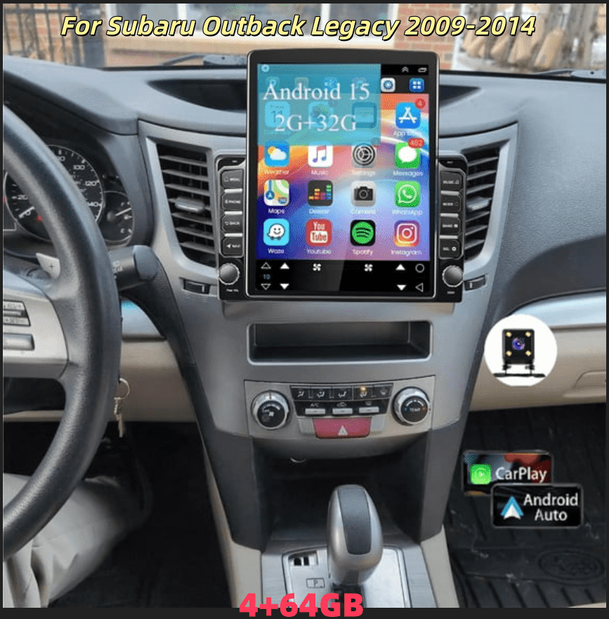 4+64GB 9.7in Double Din Car Stereo Radio for Subaru Outback Legacy 2009 ...