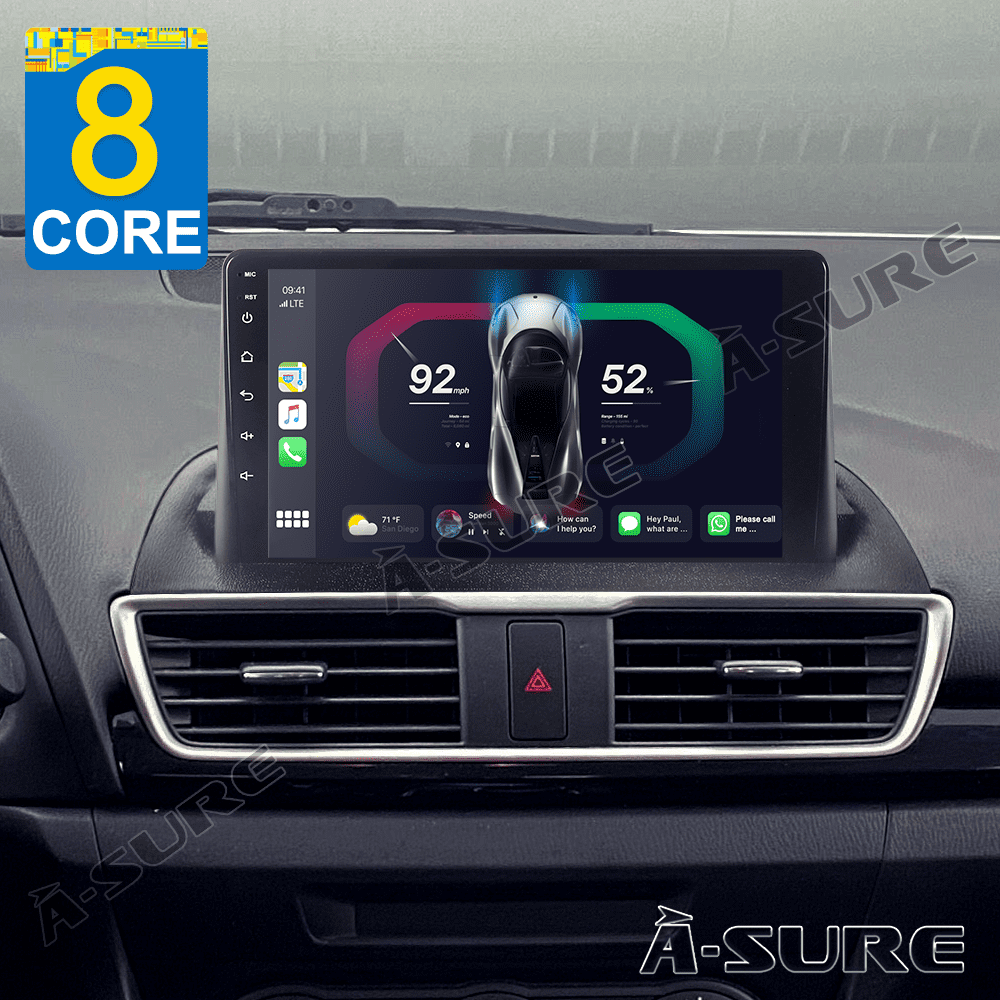 4+64GB Android 14 Car Radio Stereo for Mazda 3 2014-2018 Low-end