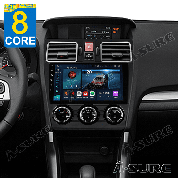 4+64GB Android 14 Car Radio Stereo for Subaru Forester lmpreza XV Crosstrek, 8-Core Wireless CarPlay Android Auto GPS Nav WiFi Bluetooth SWC DSP RDS