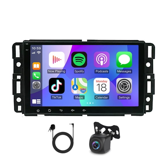 4+64GB Android 14 Car Stereo for Chevy Avalanche 2007-2013, 8in w/Carplay & Auto + Backup Cam