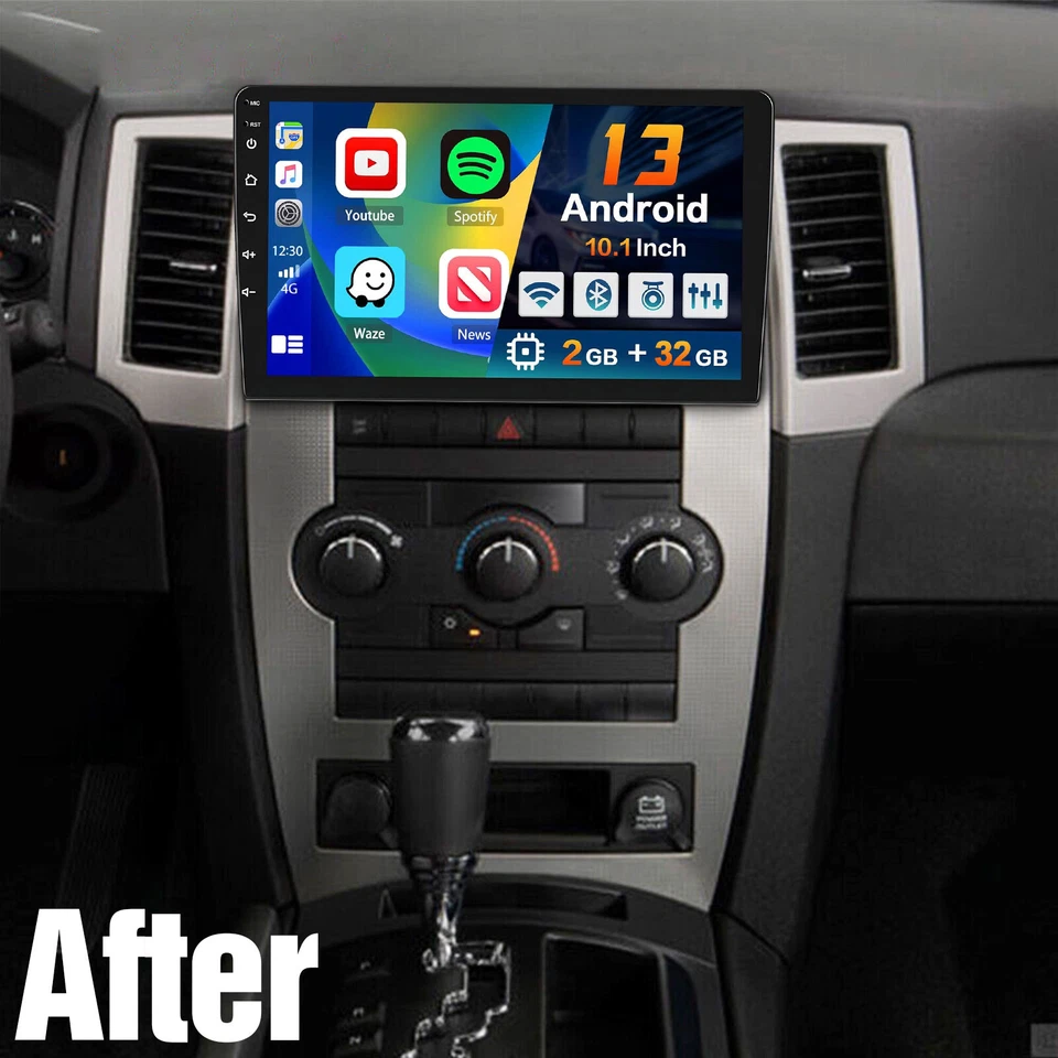 Set Di 4 Maniglie Interne Per Jeep Grand Cherokee 2005-2011 | Sostituzione Auto Anteriore E Posteriore | Colore Grigio Cromato - 4