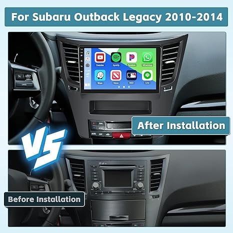 4+64GB Android 15 Car Stereo for Subaru Legacy Outback 2010-2014 Radio, 9 Inch IPS Touchscreen Car Radio with Wireless Carplay Android Auto GPS WiFi 32EQ DSP Backup Camrea