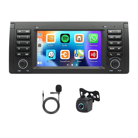 4+64GB Android 15 Car Stereo for BMW 5 Series E39 1995-2002, 7in w/Carplay & Auto + GPS/BT/SWC