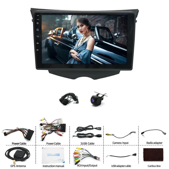 4+64GB Android 15 Car Stereo for Hyundai Veloster 2011-2017, 9in w/Carplay & Auto