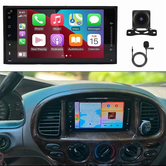4+64GB Car Stereo For Toyota Tundra 2000-2006, 7" Android 15 Radio with Wireless CarPlay & Android Auto, Includes Backup Camera
