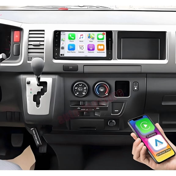 4+64GB For Toyota Hiace 2004-2019 Android 15 Car Stereo Radio Carplay GPS WIFI 7 Inch Touchscreen Radio with AHD Backup Camera, Microphone, WiFi GPS Bluetooth