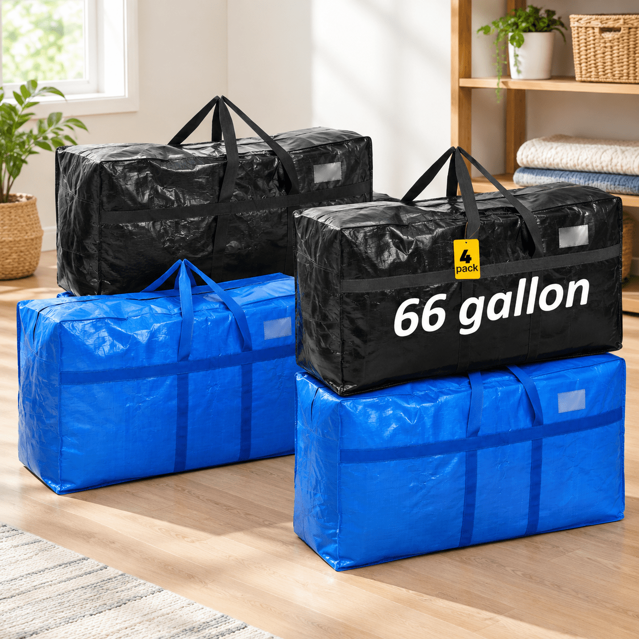 4 66 Gallon Extra Large Moving Bags Heavy Duty Storage - Walmart.com